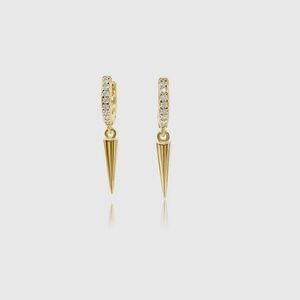 18k gold filled Elegant Gold Spike Earrings